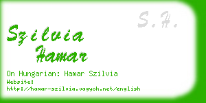 szilvia hamar business card